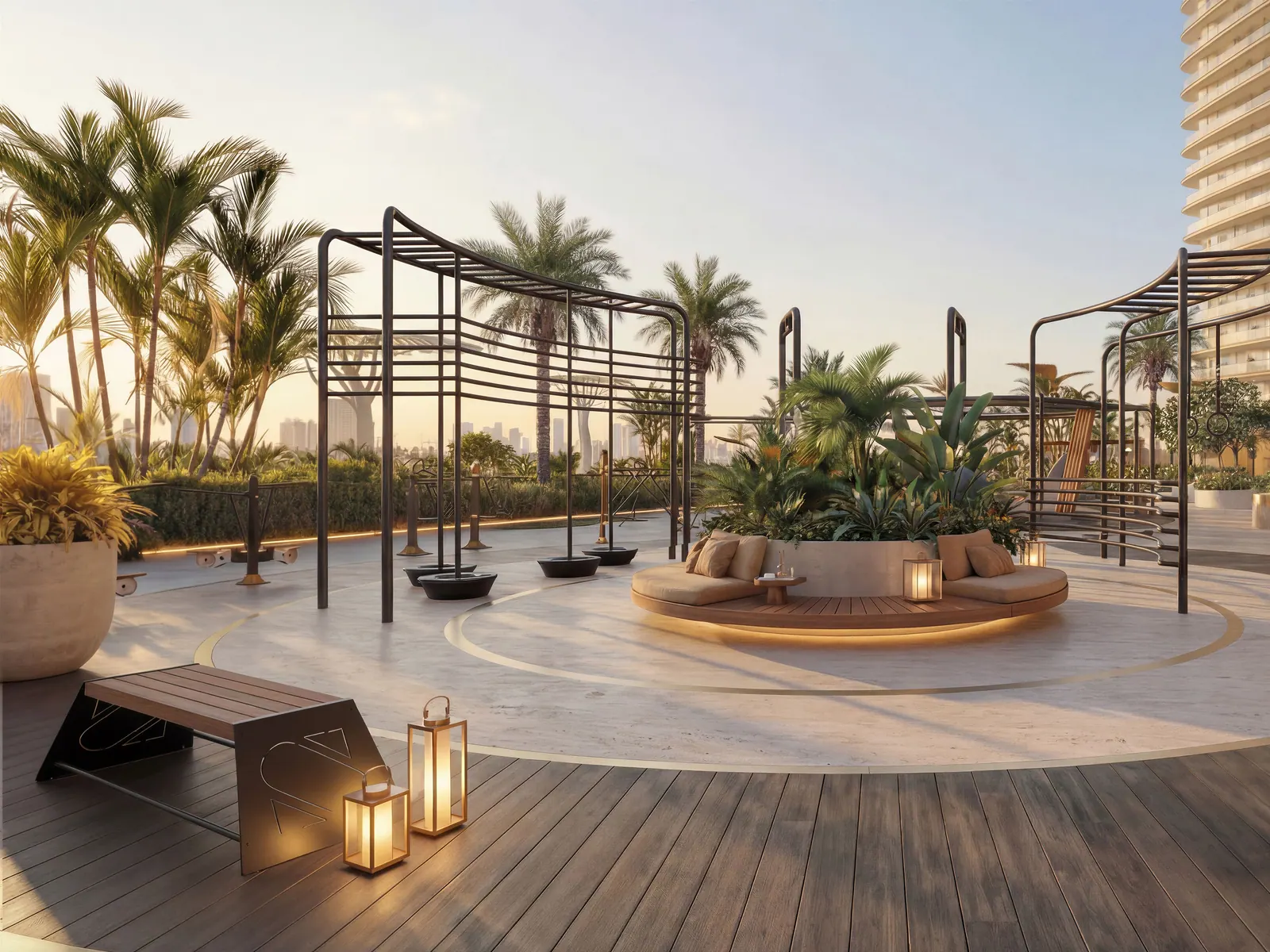 The outdoor calisthenics park at Serenz by Danube