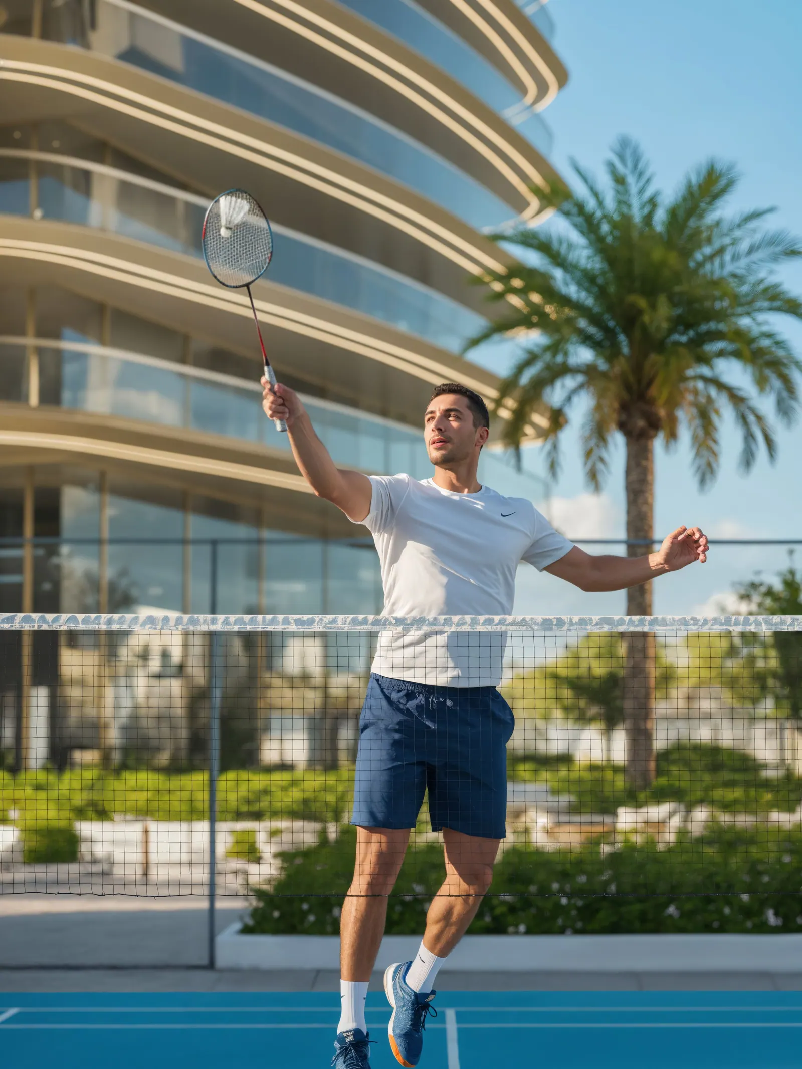The badminton court on the Serenz amenity podium