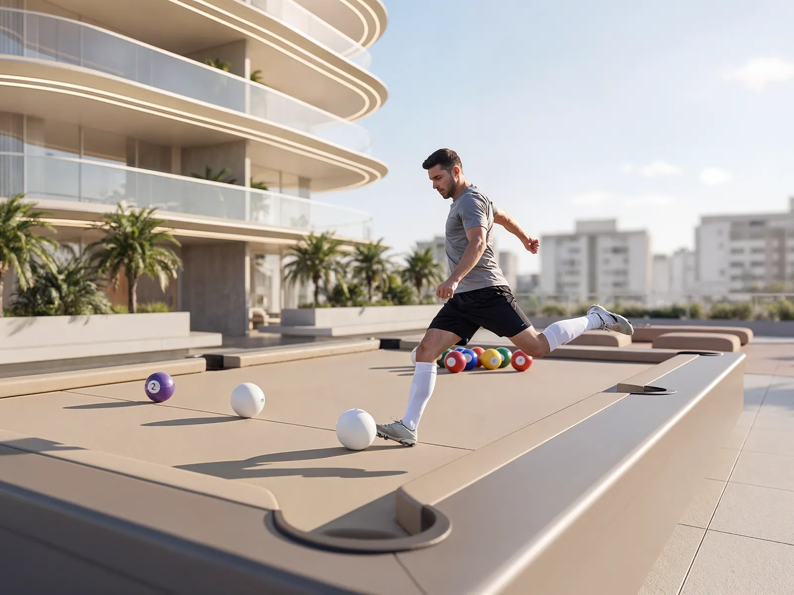 The football court on the Serenz amenity podium